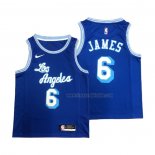 Maillot Los Angeles Lakers LeBron James NO 6 Hardwood Classic 2021-2022 bleu